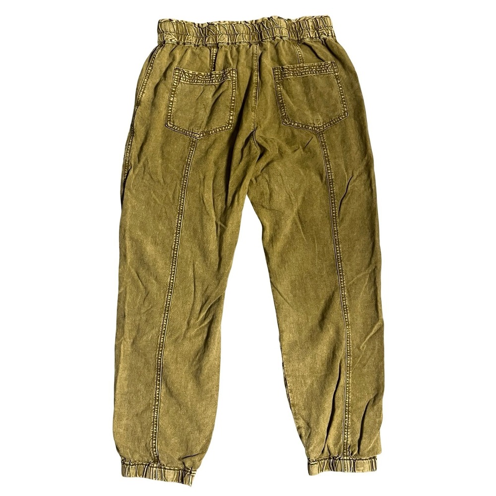 Anthropologie Women S Olive Green Linen Blend Jogger Pants OBI129981 RN66170 - Picture 2 of 9